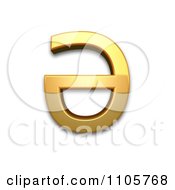 3d Gold Cyrillic Capital Letter Schwa Clipart Royalty Free CGI Illustration