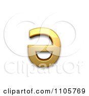 3d Gold Cyrillic Small Letter Schwa Clipart Royalty Free CGI Illustration