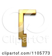 Poster, Art Print Of 3d Gold Cyrillic Capital Letter Ghe With Descender