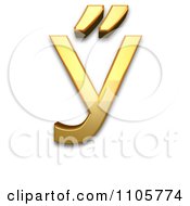 3d Gold Cyrillic Capital Letter U With Double Acute Clipart Royalty Free CGI Illustration