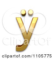 Poster, Art Print Of 3d Gold Cyrillic Small Letter U With Diaeresis