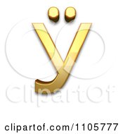 Poster, Art Print Of 3d Gold Cyrillic Capital Letter U With Diaeresis