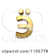 3d Gold Cyrillic Small Letter E With Diaeresis Clipart Royalty Free CGI Illustration