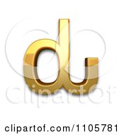 3d Gold Cyrillic Small Letter Komi Dje Clipart Royalty Free CGI Illustration