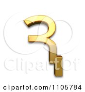 3d Gold Cyrillic Capital Letter Komi Dzje Clipart Royalty Free CGI Illustration