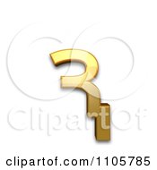 3d Gold Cyrillic Small Letter Komi Dzje Clipart Royalty Free CGI Illustration