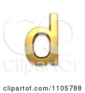 3d Gold Cyrillic Small Letter Komi De Clipart Royalty Free CGI Illustration
