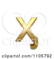 3d Gold Cyrillic Small Letter Ha With Hook Clipart Royalty Free CGI Illustration