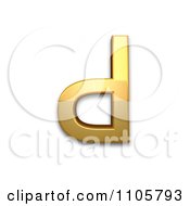 3d Gold Cyrillic Capital Letter Komi De Clipart Royalty Free CGI Illustration