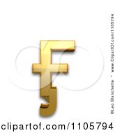 3d Gold Cyrillic Small Letter Ghe With Stroke And Hook Clipart Royalty Free CGI Illustration