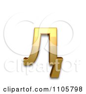 3d Gold Cyrillic Small Letter El With Tail Clipart Royalty Free CGI Illustration