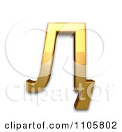 3d Gold Cyrillic Capital Letter El With Tail Clipart Royalty Free CGI Illustration