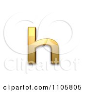 3d Gold Cyrillic Small Letter Shha Clipart Royalty Free CGI Illustration