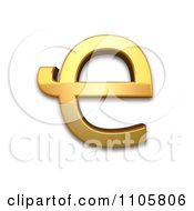 3d Gold Cyrillic Capital Letter Abkhasian Che Clipart Royalty Free CGI Illustration