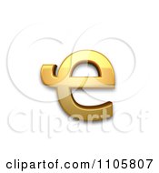 Poster, Art Print Of 3d Gold Cyrillic Small Letter Abkhasian Che