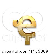 3d Gold Cyrillic Small Letter Abkhasian Che With Descender Clipart Royalty Free CGI Illustration