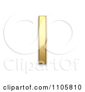 3d Gold Cyrillic Letter Palochka Clipart Royalty Free CGI Illustration