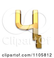 3d Gold Cyrillic Capital Letter Che With Descender Clipart Royalty Free CGI Illustration