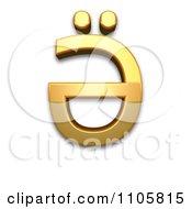 Poster, Art Print Of 3d Gold Cyrillic Capital Letter Schwa With Diaeresis