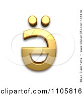 3d Gold Cyrillic Small Letter Schwa With Diaeresis Clipart Royalty Free CGI Illustration