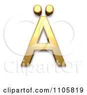Poster, Art Print Of 3d Gold Cyrillic Capital Letter A With Diaeresis