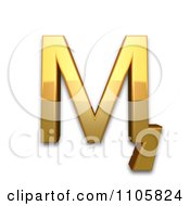 Poster, Art Print Of 3d Gold Cyrillic Capital Letter Em With Tail