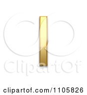 3d Gold Cyrillic Small Letter Palochka Clipart Royalty Free CGI Illustration