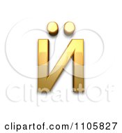 3d Gold Cyrillic Small Letter I With Diaeresis Clipart Royalty Free CGI Illustration