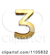 3d Gold Cyrillic Capital Letter Abkhasian Dze Clipart Royalty Free CGI Illustration