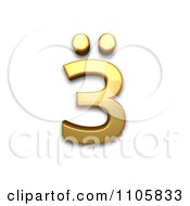 3d Gold Cyrillic Small Letter Ze With Diaeresis Clipart Royalty Free CGI Illustration