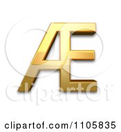 Poster, Art Print Of 3d Gold Cyrillic Capital Ligature A Ie