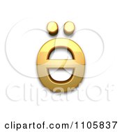 3d Gold Cyrillic Small Letter Barred O With Diaeresis Clipart Royalty Free CGI Illustration