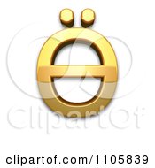 Poster, Art Print Of 3d Gold Cyrillic Capital Letter Barred O With Diaeresis