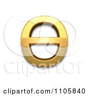 3d Gold Cyrillic Capital Letter Barred O Clipart Royalty Free CGI Illustration