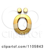 3d Gold Cyrillic Small Letter O With Diaeresis Clipart Royalty Free CGI Illustration