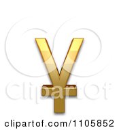 3d Gold Cyrillic Small Letter Straight U With Stroke Clipart Royalty Free CGI Illustration