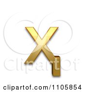 3d Gold Cyrillic Small Letter Ha With Descender Clipart Royalty Free CGI Illustration by Leo Blanchette
