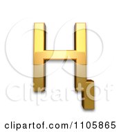 Poster, Art Print Of 3d Gold Cyrillic Capital Letter En With Descender