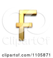 Poster, Art Print Of 3d Gold Cyrillic Capital Letter Ghe With Stroke