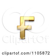 Poster, Art Print Of 3d Gold Cyrillic Small Letter Ghe With Stroke