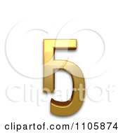 3d Gold Cyrillic Small Letter Ghe With Middle Hook Clipart Royalty Free CGI Illustration by Leo Blanchette