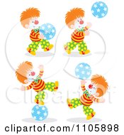 Poster, Art Print Of Happy Clowns Playing With Balls