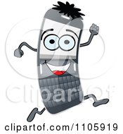 Clipart Happy Cell Phone Running Royalty Free Vector Illustration