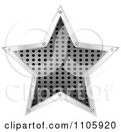 Poster, Art Print Of Perforated Metal Star With Silver Trim