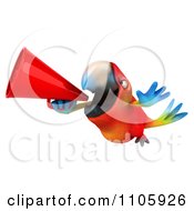 Clipart 3d Macaw Parrot Flying With A Megaphone Royalty Free CGI Illustration