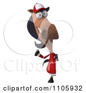 Clipart 3d Polo Horse With A Sign 2 Royalty Free CGI Illustration