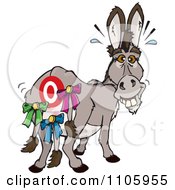 Poster, Art Print Of Donkey With A Target And Tails Pinned On His Butt