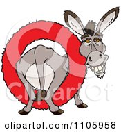 Poster, Art Print Of Happy Donkey In A Red Ring