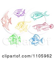 Poster, Art Print Of Colorful Fish Icons