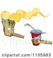 Poster, Art Print Of Hands Holding Out French Fries And Soda